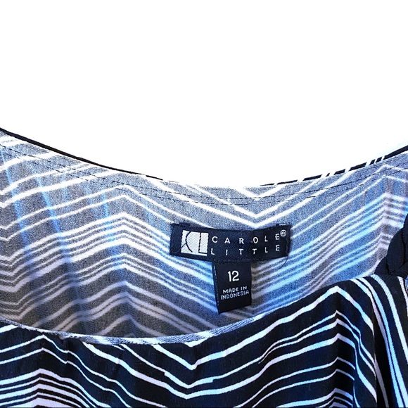 NWT Black & White Carole Little Striped Maxi Dress - Picture 3 of 4